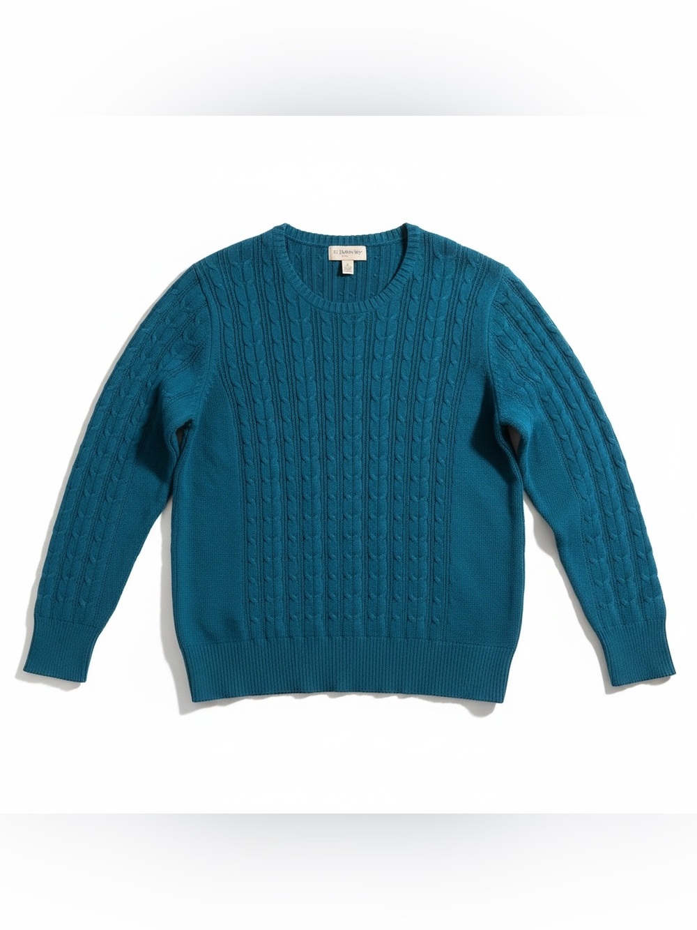 St. John's Bay Teal Cable-Knit Crewneck Sweater